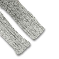 Écharpe artisanale gris chiné - 100% Laine