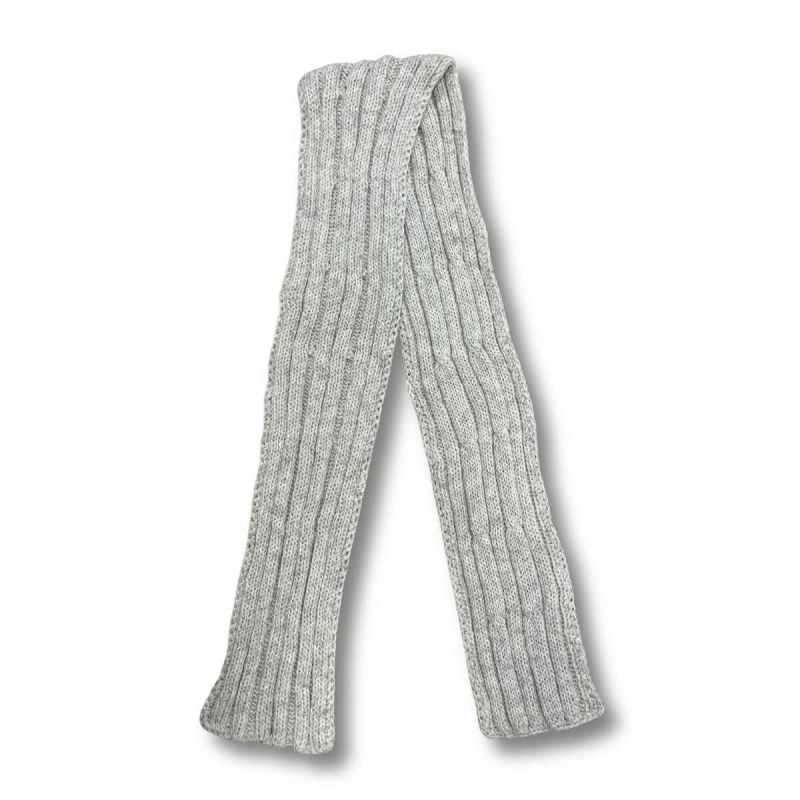 Écharpe artisanale gris chiné - 100% Laine