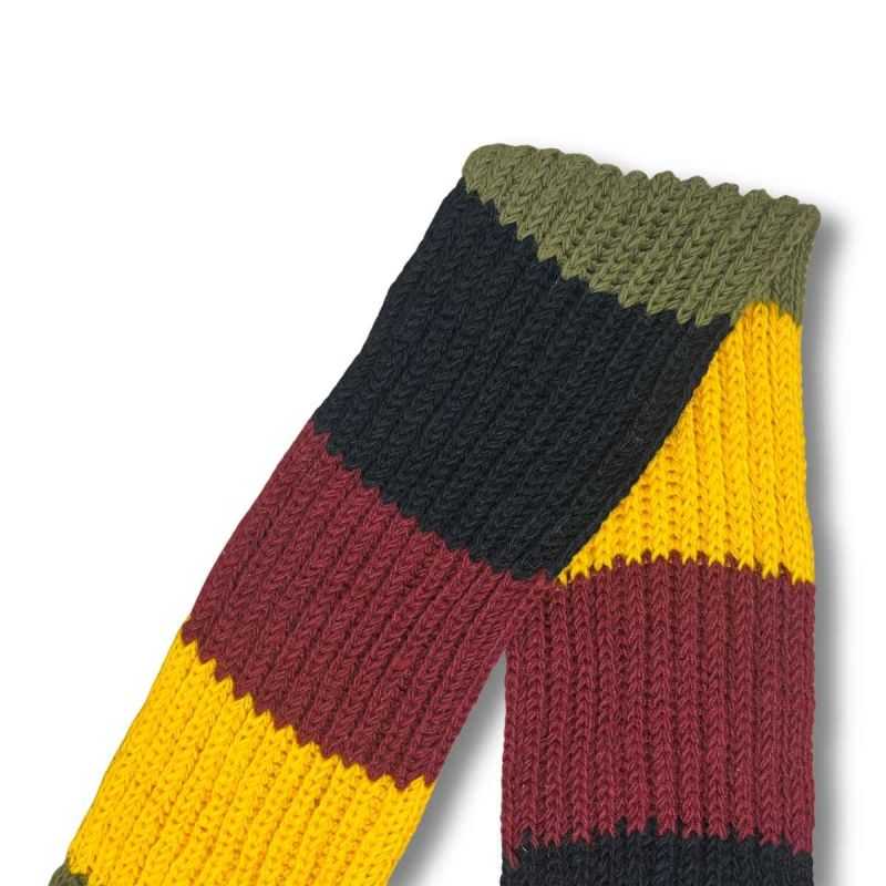 Écharpe artisanale multicolore avec poches - 100% Laine