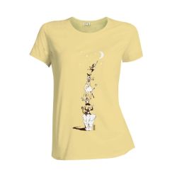 T-shirt "DÉCROCHER LA LUNE" col rond, coupe féminine, 100% Coton bio