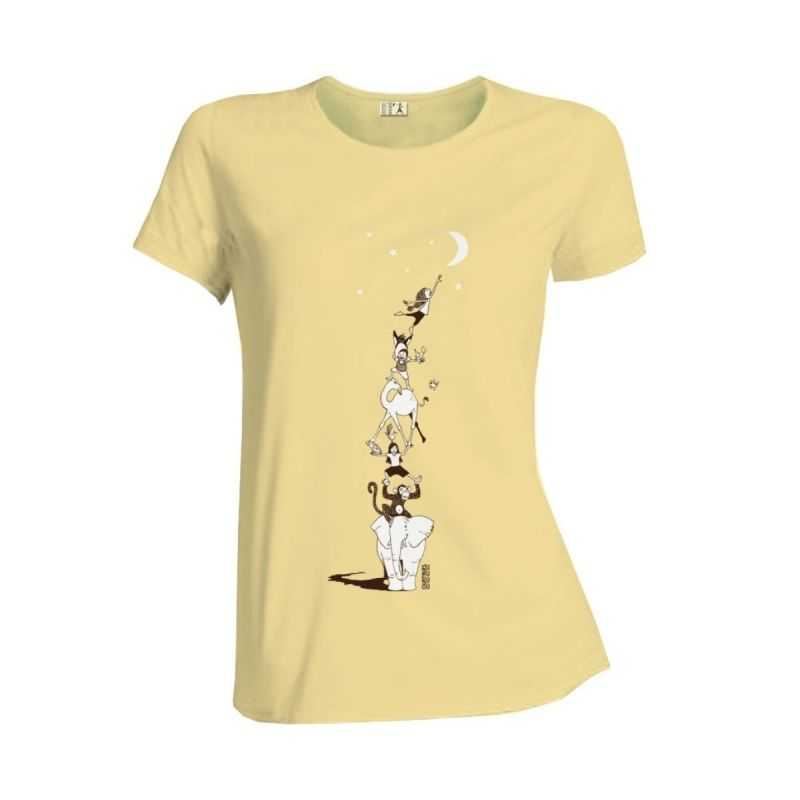 T-shirt "DÉCROCHER LA LUNE" col rond, coupe féminine, 100% Coton bio