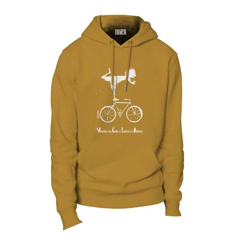 Sweat "VÉLO" à capuche, 100% coton bio