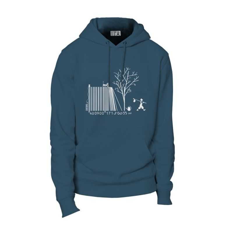 Sweat "CODE BAR(B)RE" à capuche, 100% coton bio
