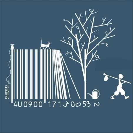 Sweat "CODE BAR(B)RE" à capuche, 100% coton bio