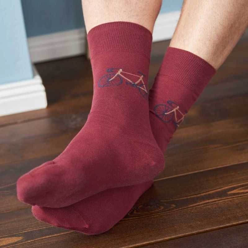 Lot de 2 paires de chaussettes "FALK" imprimé vélo - Coton bio