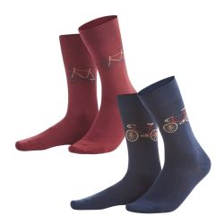 Lot de 2 paires de chaussettes "FALK" imprimé vélo - Coton bio