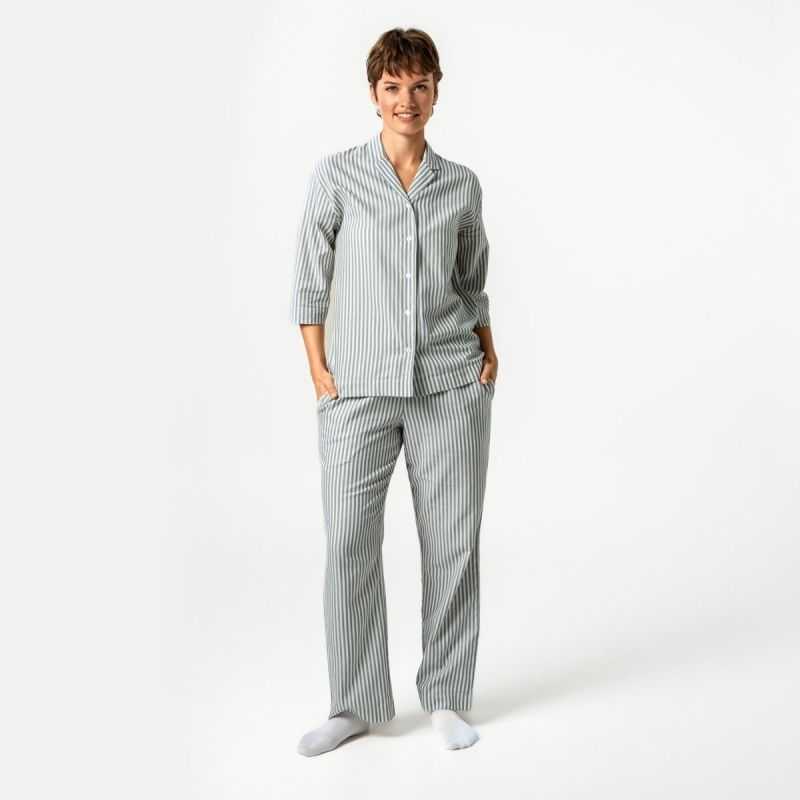 Ensemble de pyjama "TRACEE" à rayures classiques - 100% Coton bio