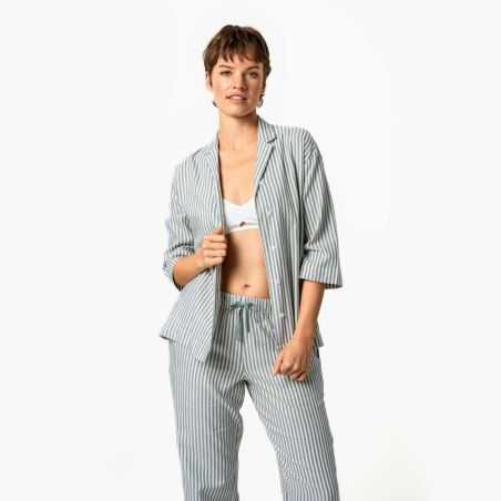 Ensemble de pyjama "TRACEE" à rayures classiques - 100% Coton bio