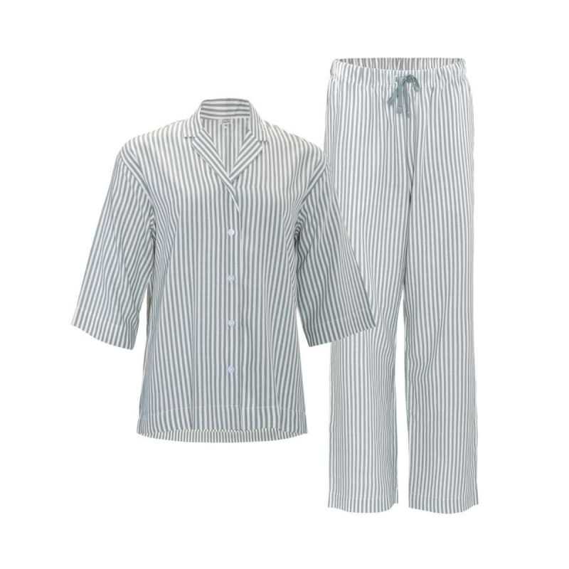 Ensemble de pyjama "TRACEE" à rayures classiques - 100% Coton bio