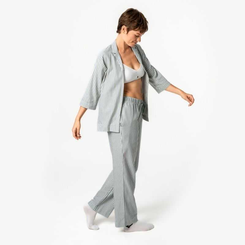 Ensemble de pyjama "TRACEE" à rayures classiques - 100% Coton bio