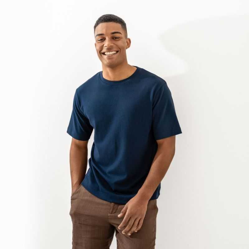 T-shirt épais "AIDEN" en jersey interlock - 100% Coton bio