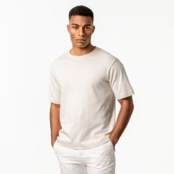 T-shirt épais "AIDEN" en jersey interlock - 100% Coton bio