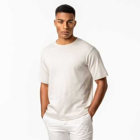 T-shirt épais "AIDEN" en jersey interlock - 100% Coton bio