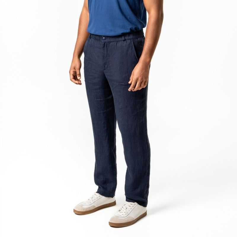 Pantalon "AYKE" coupe droite et légère - 100% lin
