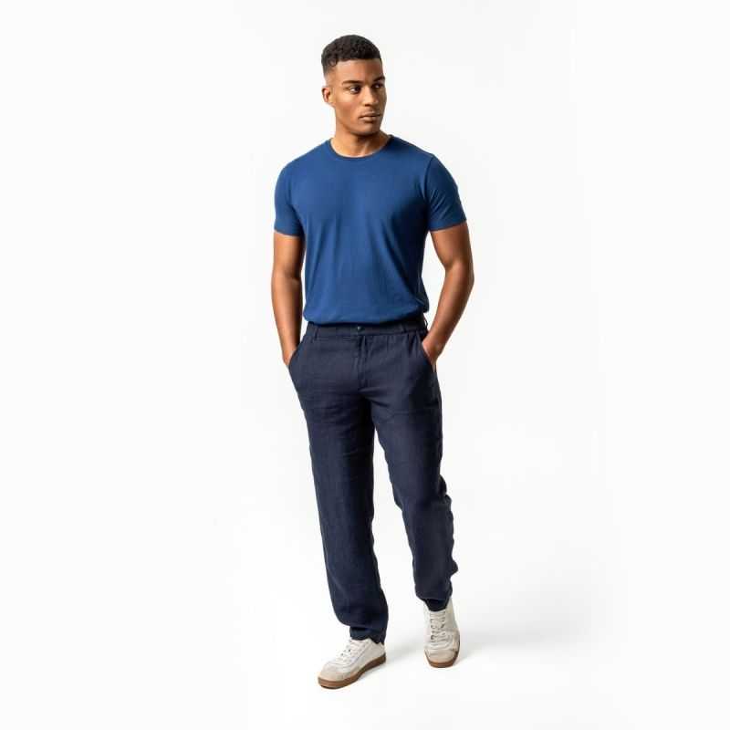 Pantalon "AYKE" coupe droite et légère - 100% lin
