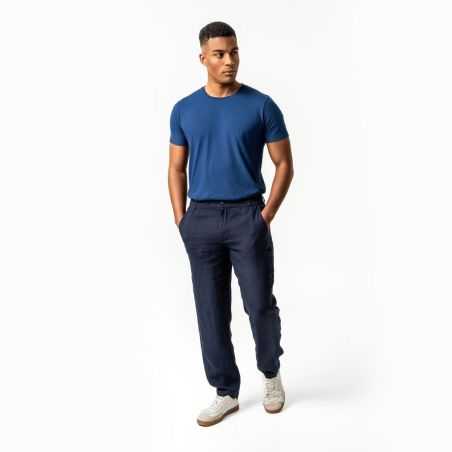 Pantalon "AYKE" coupe droite et légère - 100% lin