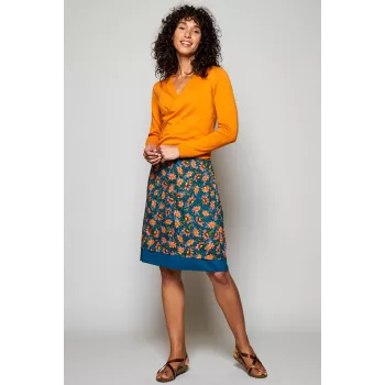 Jupe 2 en 1 réversible en viscose imprimé floral