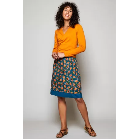 Jupe 2 en 1 réversible en viscose imprimé floral