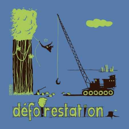 T-shirt "DEFOIRESTATION" manches courtes, 100% coton bio