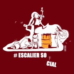 T-shirt "ESCALIER SOCIAL" manches courtes, 100% coton bio