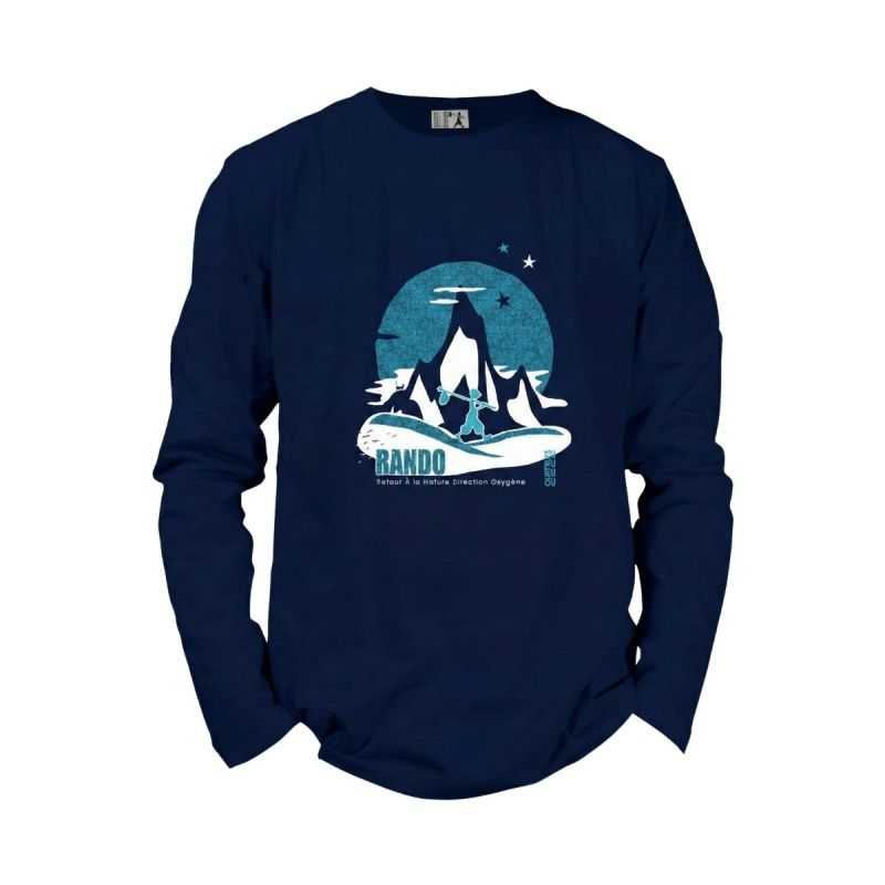 T-shirt manches longues "RANDO", 100% coton bio