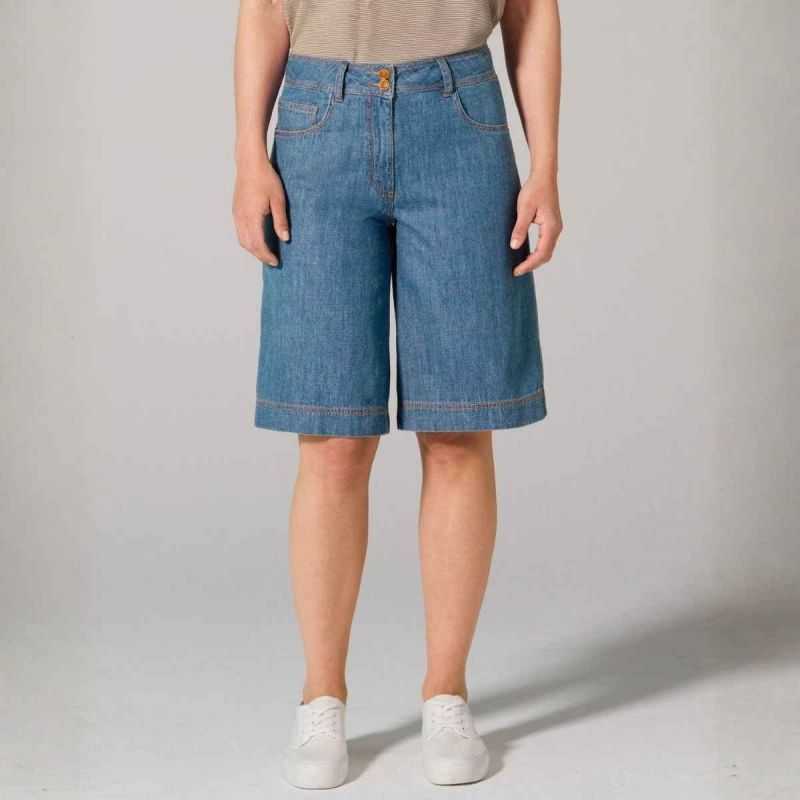 Bermuda en denim coupe 5 poches - Chanvre et Coton bio