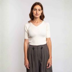 Haut en maille côtelée "KENARE" – 100% Coton bio GOTS