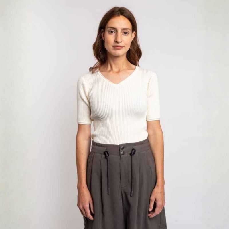 Haut en maille côtelée "KENARE" – 100% Coton bio GOTS