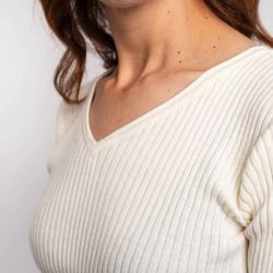 Haut en maille côtelée "KENARE" – 100% Coton bio GOTS