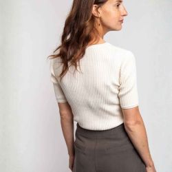 Haut en maille côtelée "KENARE" – 100% Coton bio GOTS
