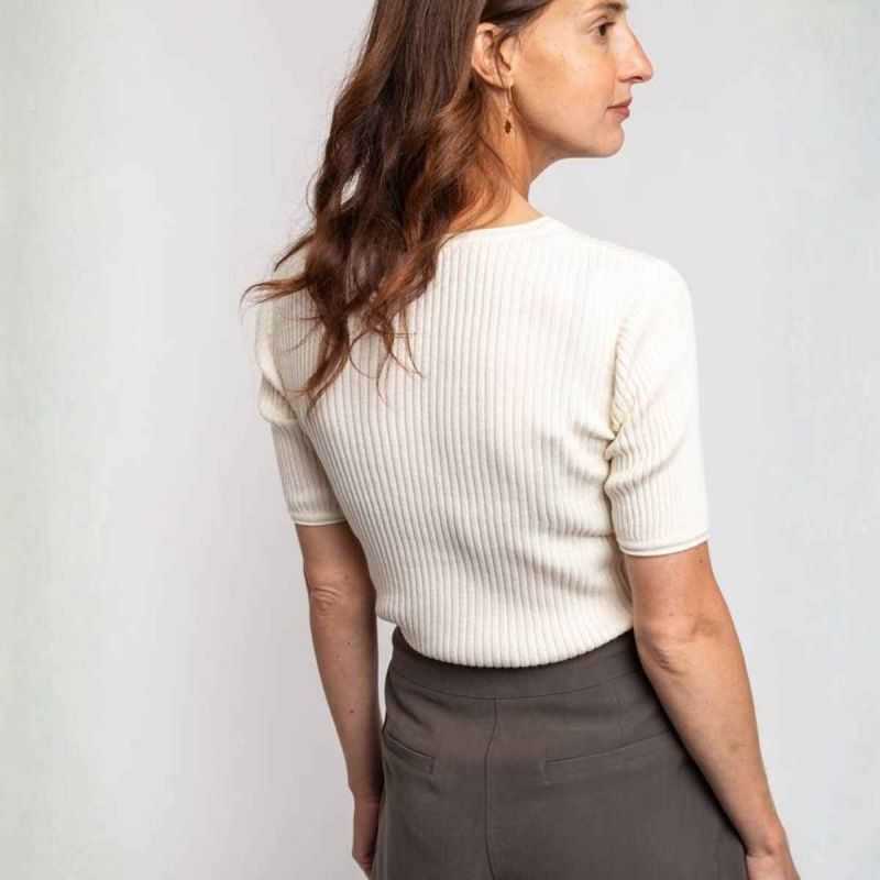 Haut en maille côtelée "KENARE" – 100% Coton bio GOTS