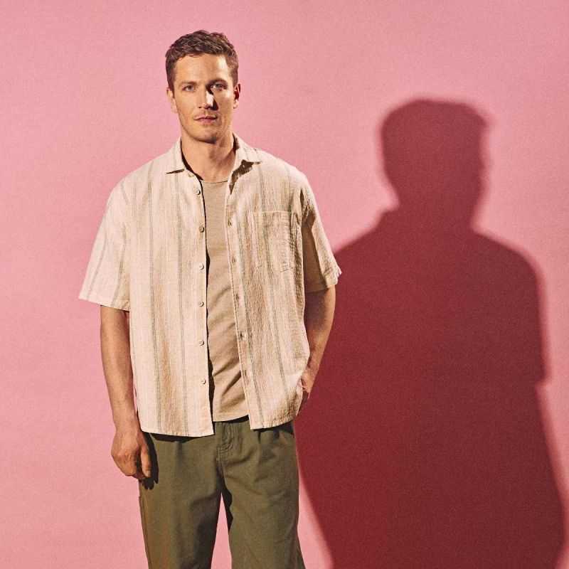 Chemise rayée à manches courtes – Chanvre et coton bio