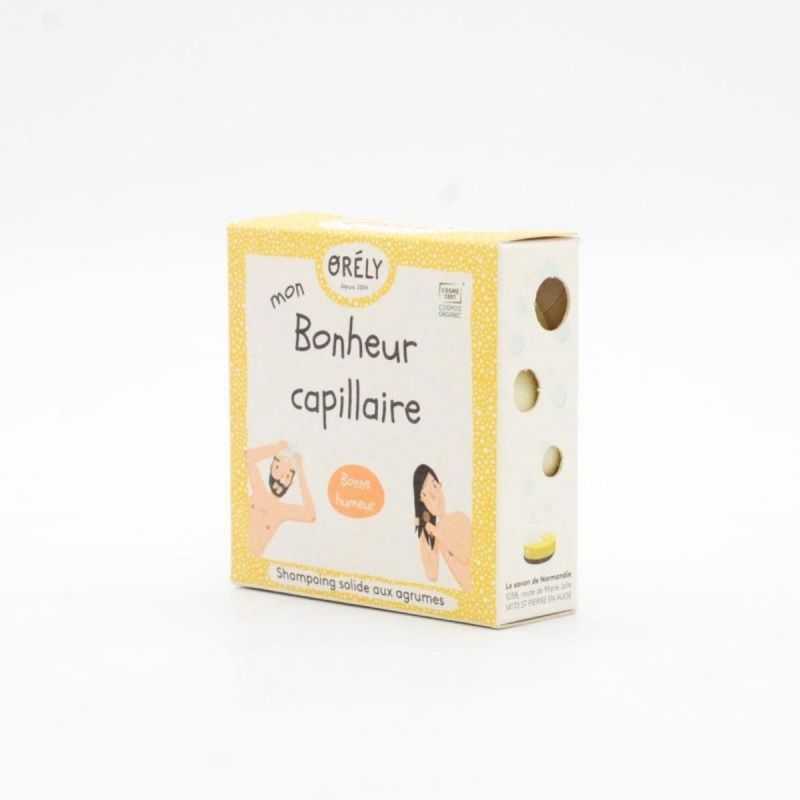 Shampoing solide aux agrumes "Mon Bonheur Capillaire" – Cheveux normaux