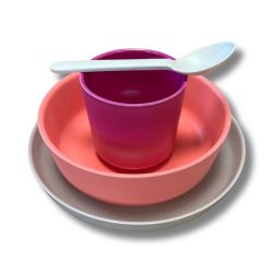 Set de vaisselle 4 pièces "Bambino" - Fibre de bambou