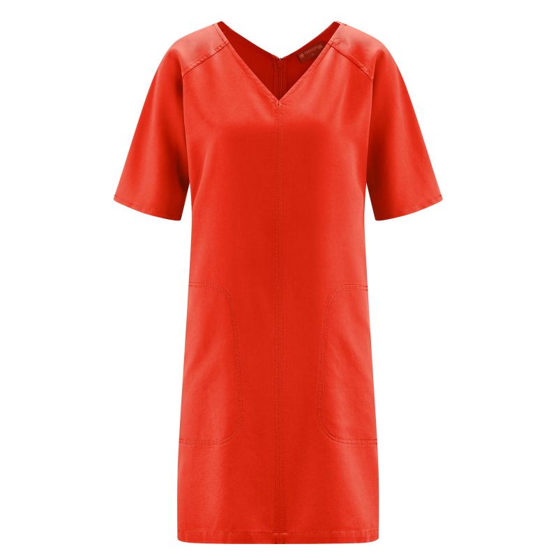 Robe fluide en lyocell de chanvre – Col en V