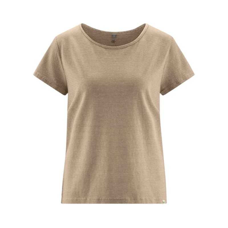 T-shirt rayé à manches courtes en Chanvre et coton bio