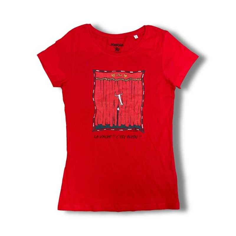 T-shirt femme "LA VACHE C'EST PLEIN" - 100% Coton bio