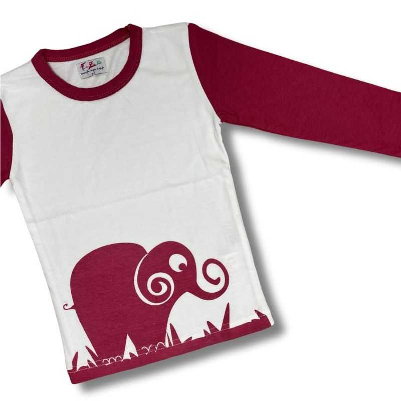 T-shirt manches longues enfant "ÉLÉPHANT" - 100% Coton bio