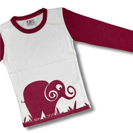 T-shirt manches longues enfant "ÉLÉPHANT" - 100% Coton bio