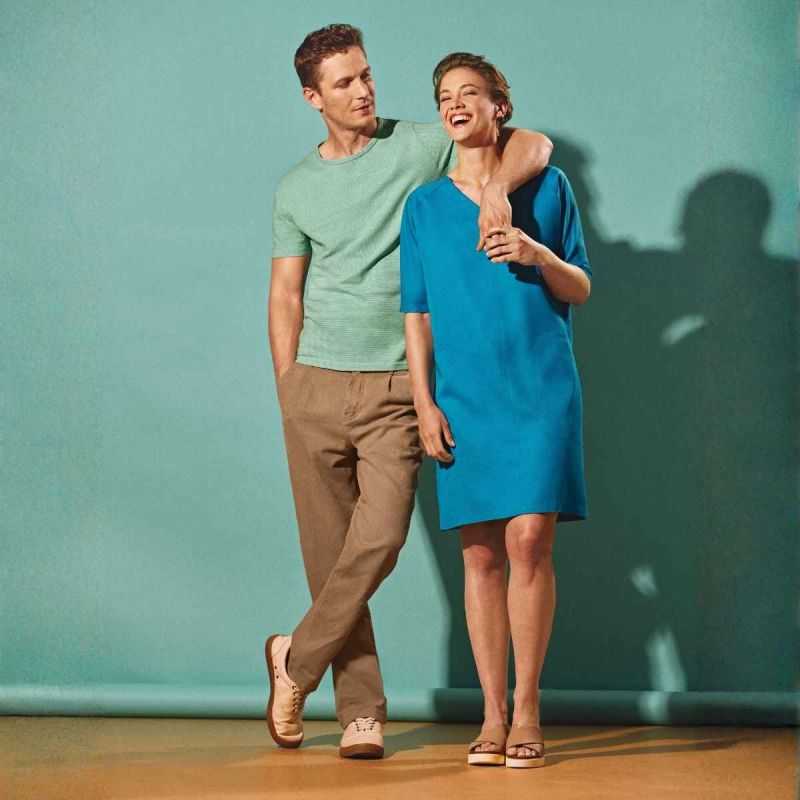 Pantalon coupe droite à pinces - Chanvre et coton bio