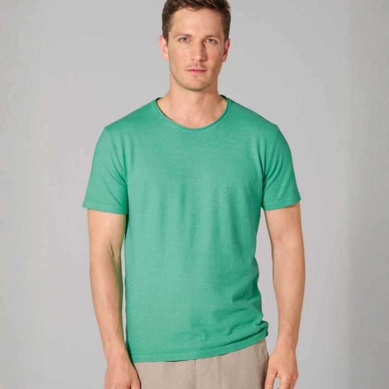 T-shirt à ourlet roulé - Chanvre et coton bio