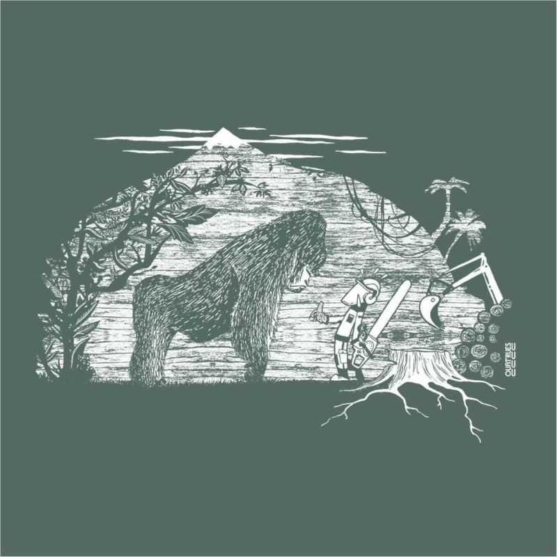 T-shirt "GARE AU GORILLE" manches courtes, 100% coton bio