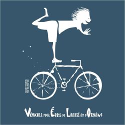 T-shirt "VÉLO" col V, coupe féminine - 100% Coton bio