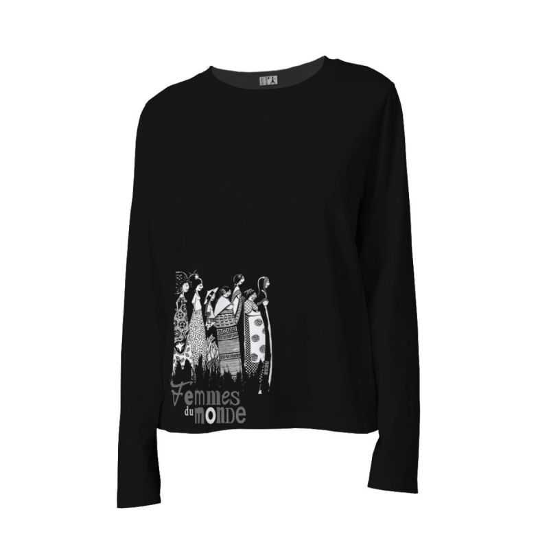 T-shirt "FEMMES DU MONDE" col rond, coupe féminine, 100% coton bio