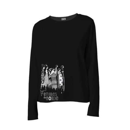 T-shirt "FEMMES DU MONDE" col rond, coupe féminine, 100% coton bio