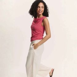 Pantalon large "ROOXY" - 100% Lin