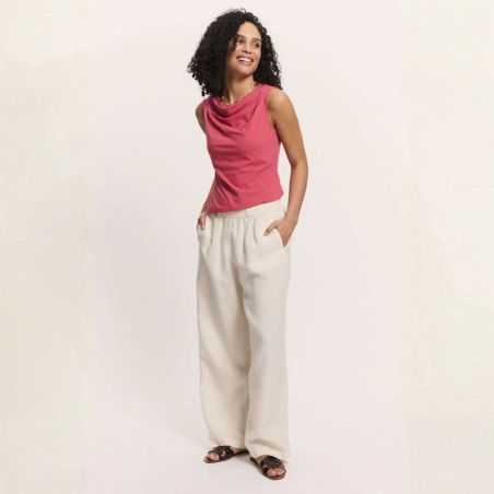 Pantalon large "ROOXY" - 100% Lin