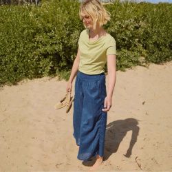 Pantalon ample "SONIAA" brodé - 100% Coton bio