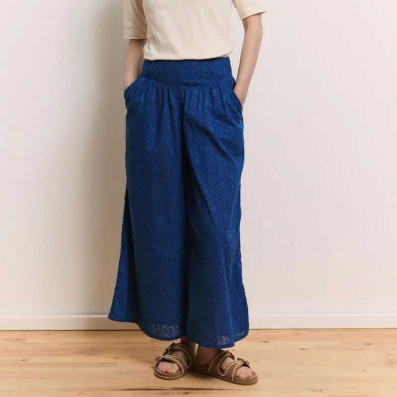 Pantalon ample "SONIAA" brodé - 100% Coton bio