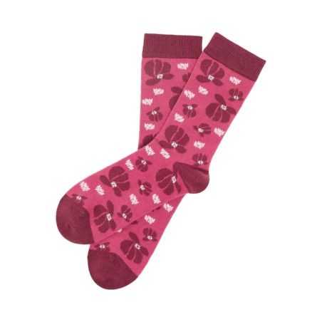 Chaussettes "NELAA" à motif végétaux- Coton bio